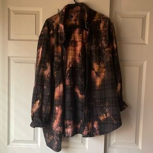 Oversized black/red/pink flannel shirt
